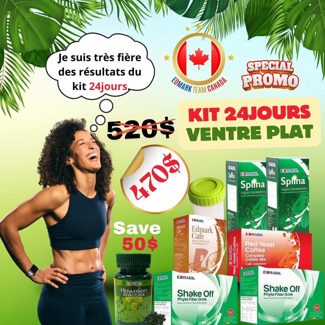 KIT 24JOURS VENTRE PLAT AVEC SPIRULINE